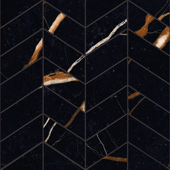 Provenza Unique Marble Mosaico Arrows Sahara Noir Lappato 30x30 см