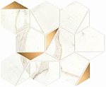 Мозаика Marvel Shine Calacatta Prestigio Gold Hex Shiny (A4WU) 25.1x29 от Atlas Concorde (Италия)