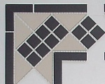 Угол керамический Corner LISBON-1 with 1 strip Stand.(Tr.16, Dots 14,Stri) 21.5x21.5x15 от TopCer (Португалия)