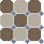 Керамогранит 4429+01 OCT11-B Coffe Brown 29 Beige 01 OCTAGON/Blue Cobalt 11 Dots 30x30 от TopCer (Португалия)