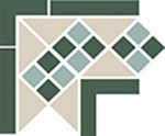 Угол керамический Corner LISBON with 1 strip (Tr.16, Dots 13+18, Strips 18) 21.5x21.5 от TopCer (Португалия)