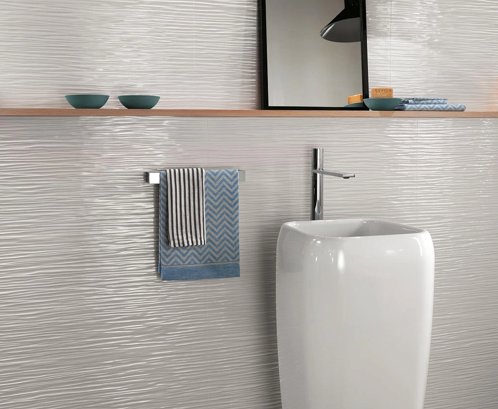 3D Wall Design | White - Wave