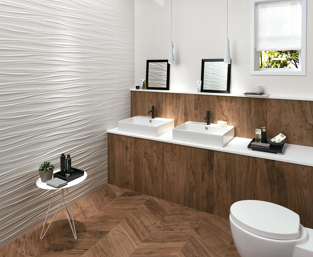 3D Wall Design | White - Ribbon