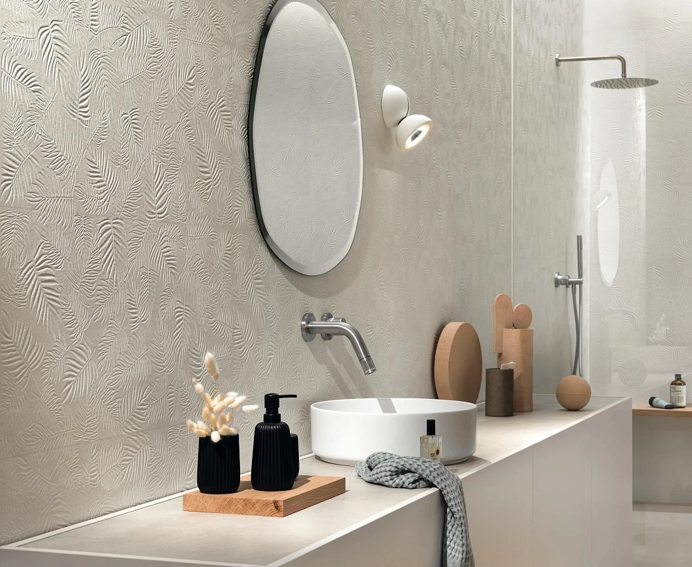 3D Wall Carve | Leaf - White
