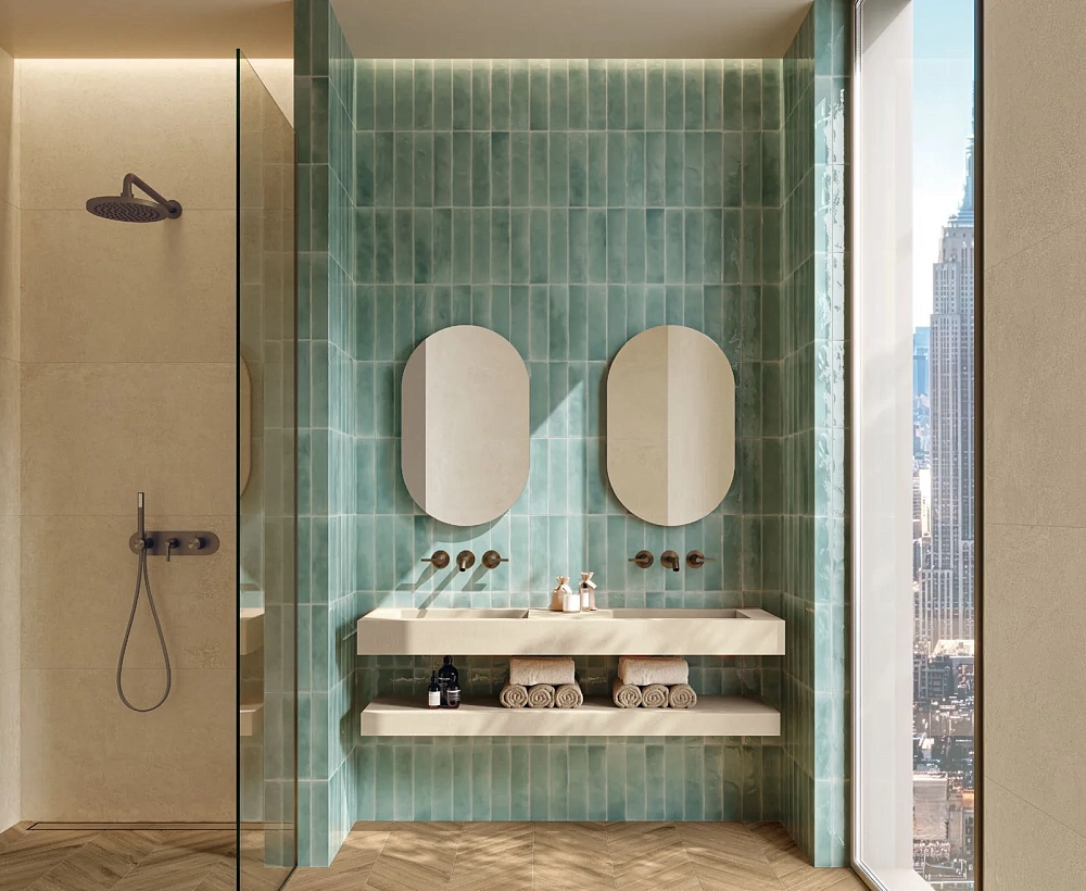Rinascente Fusion | Calce - Aquamarina Brick Aurea